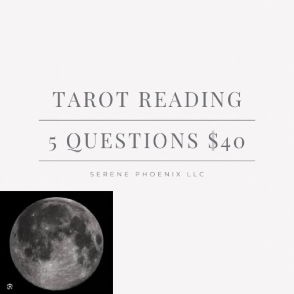 Tarot Reading 5 questions for $40